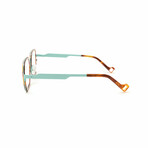 Unisex // Metal Square Reading Glasses // Aqua & Tortoise (Clear +1.00)