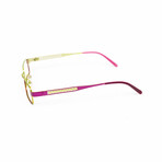 Women's // Metal Rectangular Reading Glasses // Purple & Green (Clear +1.00)