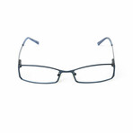 Men's // Metal Rectangular Reading Glasses // Blue (Clear +1.00)