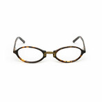 Unisex // Vintage Style Oval Reading Glasses // Havana & Gold (Clear +1.00)