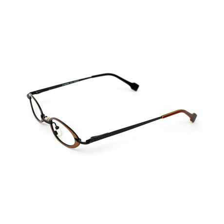 Unisex // Metal Oval Reading Glasses // Bronze & Black (Clear +1.00)