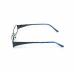 Men's // Metal Rectangular Reading Glasses // Blue (Clear +1.00)