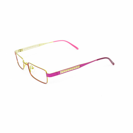 Women's // Metal Rectangular Reading Glasses // Purple & Green (Clear +1.00)