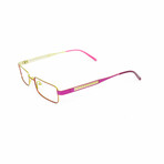 Women's // Metal Rectangular Reading Glasses // Purple & Green (Clear +1.00)