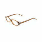 Women's // Rectangular Acetate Reading Glasses // Brown (Clear +1.00)