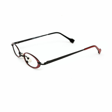 Unisex // Metal Oval Reading Glasses // Red + Black (Clear +1.00)