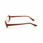 Women's // Gradient Swarovski Reading Glasses // Brown & Pink (Clear +1.00)