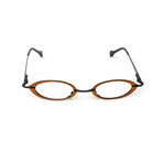 Unisex // Metal Oval Reading Glasses // Bronze & Black (Clear +1.00)