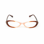 Women's // Gradient Swarovski Reading Glasses // Brown & Pink (Clear +1.00)