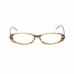 Women's // Rectangular Acetate Reading Glasses // Brown (Clear +1.00)