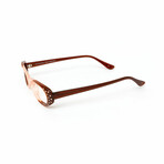 Women's // Gradient Swarovski Reading Glasses // Brown & Pink (Clear +1.00)