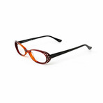 Women's // Gradient Swarovski Reading Glasses // Red (Clear +1.00)