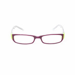 Unisex // Acetate Rectangular Reading Glasses // Purple & Green (Clear +1.00)