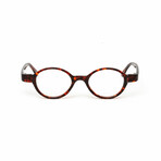 Unisex // Acetate Round Reading Glasses // Havana (Clear +1.00)