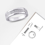 0.1 TGW Diamond Double Row Band // Sterling Silver (11.5)