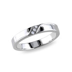 Diamond Accent 3-Stone Ring // Sterling Silver (11.5)