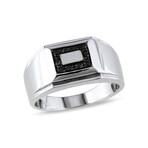 0.1 TGW Square Black Diamond Signet Ring // Sterling Silver (13)