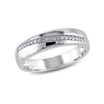 0.1 TGW Diamond Crossover Ring // Sterling Silver (12)