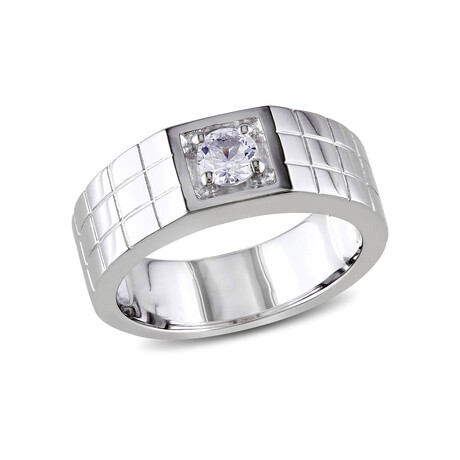 0.3 TGW White Sapphire Solitaire Ring // Sterling Silver (9)