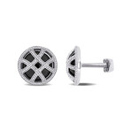 17ct Black Onyx Crisscross Cufflinks // Sterling Silver