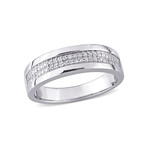 0.1 TGW Diamond Double Row Band // Sterling Silver (11.5)