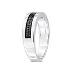 0.1 TGW Black Diamond Double Row Band // Sterling Silver (9)