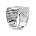 1.82 TGW White Sapphire Square Signet Ring // Sterling Silver (10)