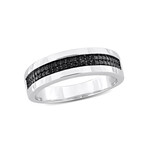 0.1 TGW Black Diamond Double Row Band // Sterling Silver (11.5)