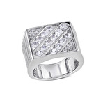 1.82 TGW White Sapphire Square Signet Ring // Sterling Silver (11)