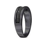 0.1 TGW Black Diamond Double Row  Band // Plated Sterling Silver + Black Rhodium Plating (12)