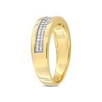 0.1 TGW Diamond Double Row Band // Plated Sterling Silver (11)