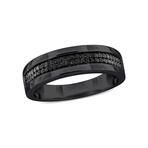 0.1 TGW Black Diamond Double Row  Band // Plated Sterling Silver + Black Rhodium Plating (11)