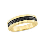 0.1 TGW Black Diamond Double Row Band // Plated Sterling Silver (10)