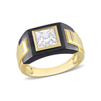 2 DEW Square Moissanite Ring // Plated Sterling Silver + Black Rhodium Plating (11)