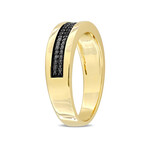 0.1 TGW Black Diamond Double Row Band // Plated Sterling Silver (9)