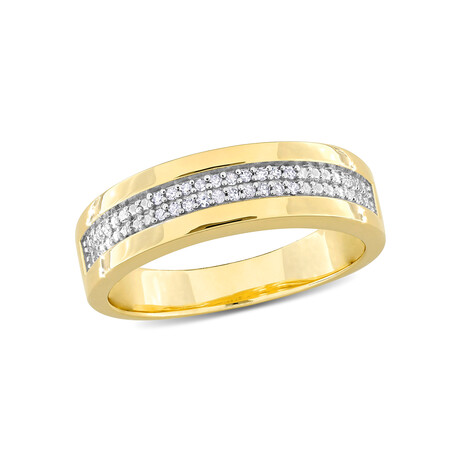 0.1 TGW Diamond Double Row Band // Plated Sterling Silver (9)