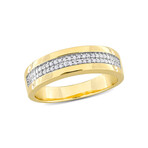 0.1 TGW Diamond Double Row Band // Plated Sterling Silver (9)