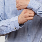 5.82 ct Blue Sapphire + White Sapphire Geometric Cufflinks // Sterling Silver