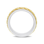 Ribbed Design Ring Yellow + White // Sterling Silver (13)