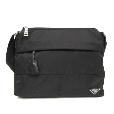 Prada // Nylon + Leather Tessuto Shoulder Bag // Black // Pre-Owned