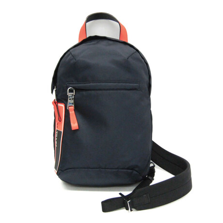 Prada // Tessuto + Nylon + Leather Backpack // Navy + Orange + Black // Pre-Owned