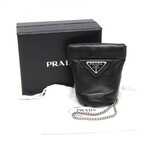 Prada // Leather Mini Crossbody Chain Bag // Black // Pre-Owned