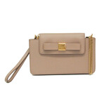 Prada // Saffiano Leather Small Chain Bag // Beige // Pre-Owned