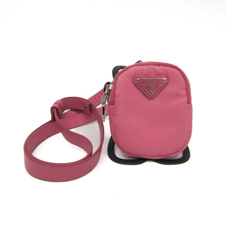 Prada // Nylon Mini Crossbody Bag // Pink + Black // Pre-Owned