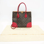 Louis Vuitton // Leather Shoulder Tote Bag // Red + Monogram Brown // Pre-Owned