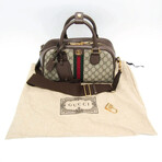 Gucci // Canvas + Leather Baguette Handbag // Beige + Brown // Pre-Owned