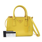 Prada // Saffiano Leather HandBag // Yellow // Pre-Owned