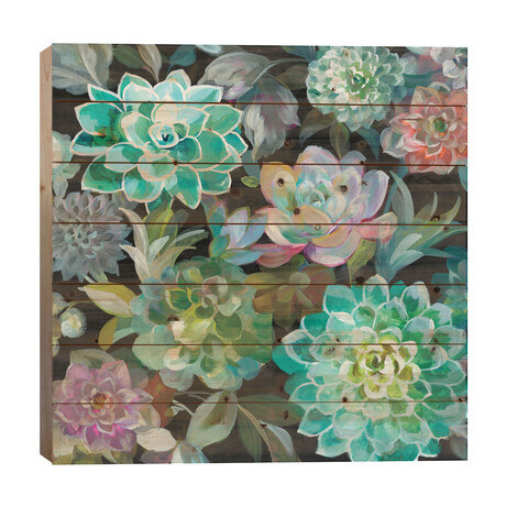 Floral Succulents In Zoom by Danhui Nai (26"H x 26"W x 1.5"D)