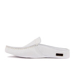 Men's Texturized Leather Slip On Loafers // White (Euro: 40)