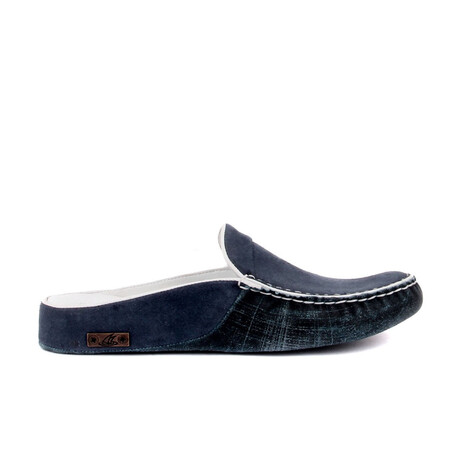 Men's Leather Suede Slip On Loafers // Navy Blue (Euro: 40)